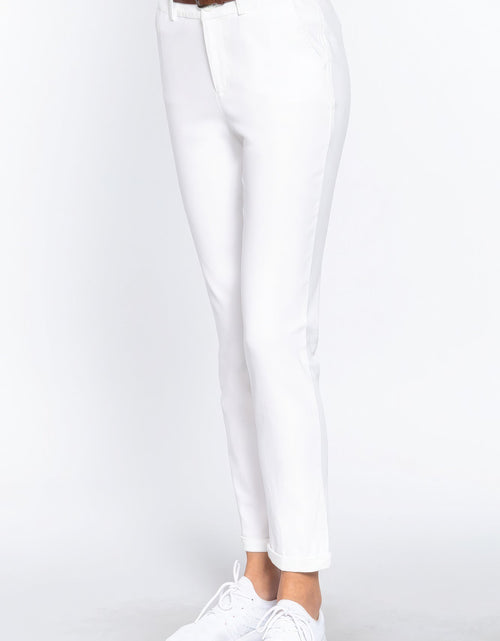 Load image into Gallery viewer, Cotton-span Twill Belted Long Pants
