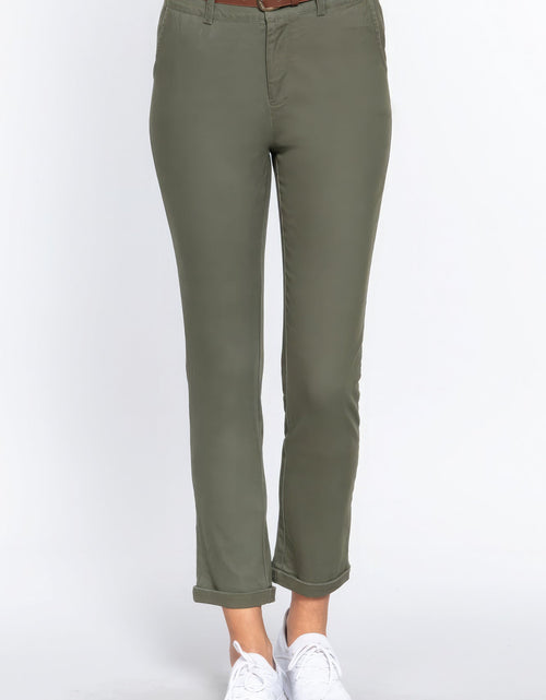 Load image into Gallery viewer, Cotton-span Twill Belted Long Pants
