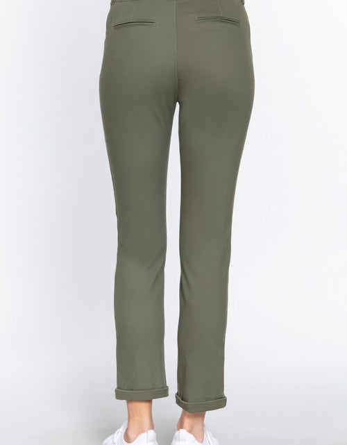 Load image into Gallery viewer, Cotton-span Twill Belted Long Pants
