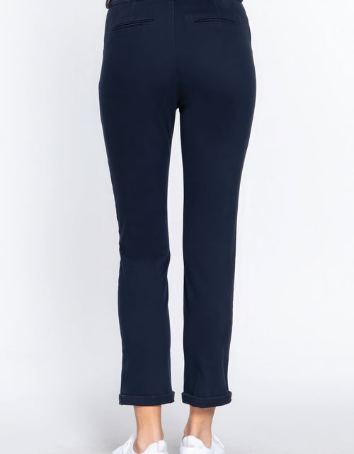 Load image into Gallery viewer, Cotton-span Twill Belted Long Pants
