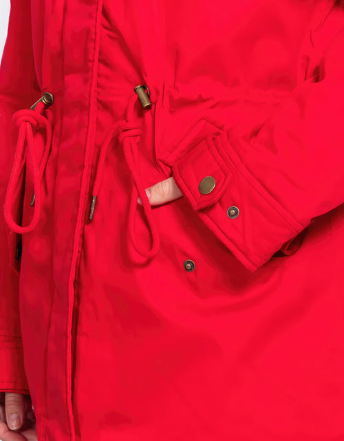 Load image into Gallery viewer, Fleece Lined Fur Hoodie Utility Jacket
