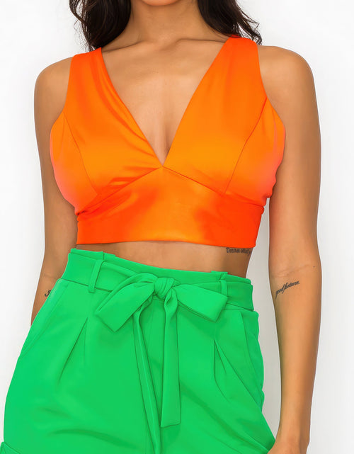 Load image into Gallery viewer, Smock V-neck Satin Bra Top
