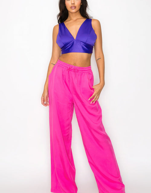 Load image into Gallery viewer, Smock V-neck Satin Bra Top
