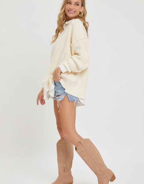 Load image into Gallery viewer, V Neck Oversized Sweater
