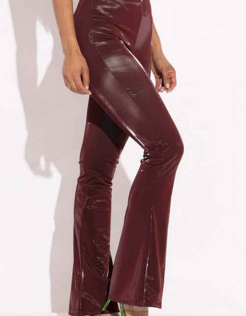 Load image into Gallery viewer, Velvet Pu Flared Pants
