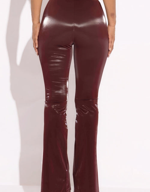 Load image into Gallery viewer, Velvet Pu Flared Pants
