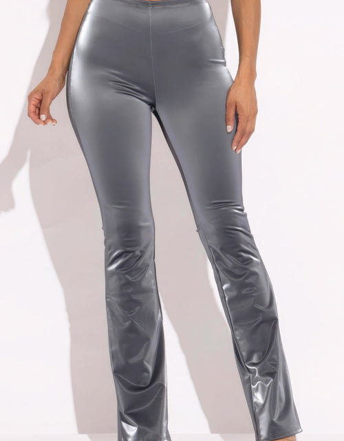 Load image into Gallery viewer, Velvet Pu Flared Pants
