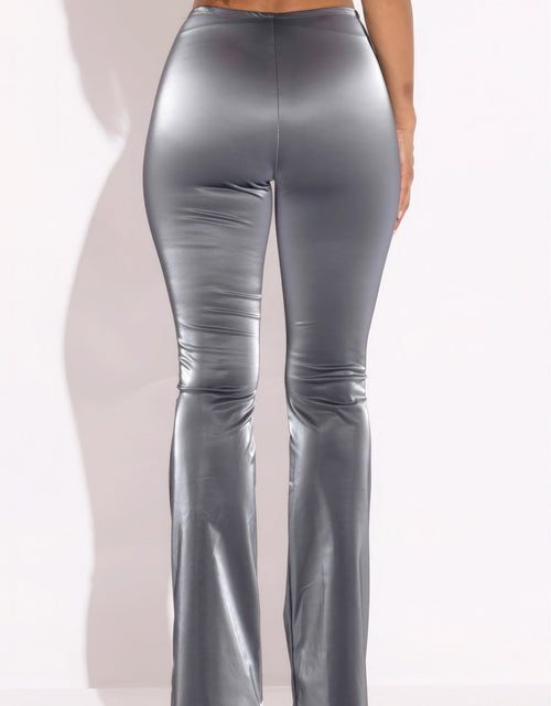 Load image into Gallery viewer, Velvet Pu Flared Pants
