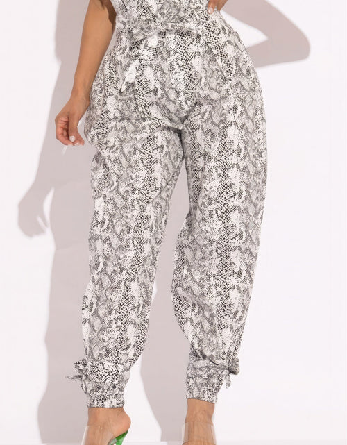 Load image into Gallery viewer, Snake Skin Printed Paper Bag Style Cargo Pants
