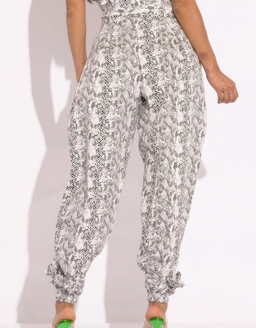 Load image into Gallery viewer, Snake Skin Printed Paper Bag Style Cargo Pants
