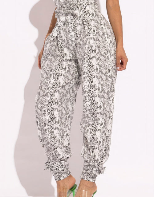 Load image into Gallery viewer, Snake Skin Printed Paper Bag Style Cargo Pants
