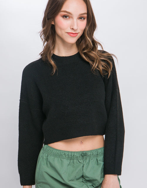 Load image into Gallery viewer, Wool Blend Cropped Sweater Top
