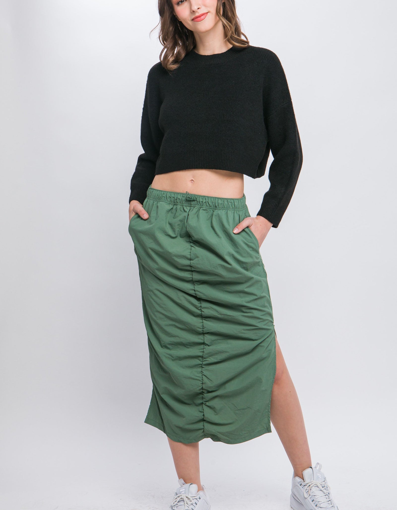 Wool Blend Cropped Sweater Top