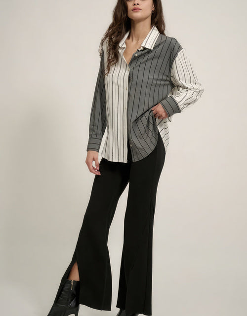 Load image into Gallery viewer, Solid Raw Edge Expose Seam Flare Pants
