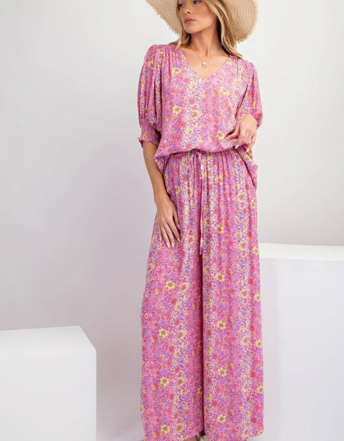 Load image into Gallery viewer, Floral Print Gauze Palazzo Pants
