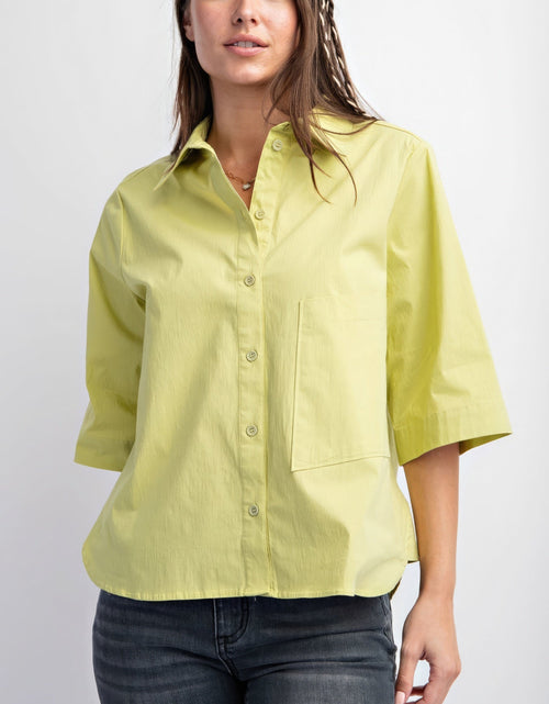 Load image into Gallery viewer, Half Slvs Stretch Poplin Button Down Shirt
