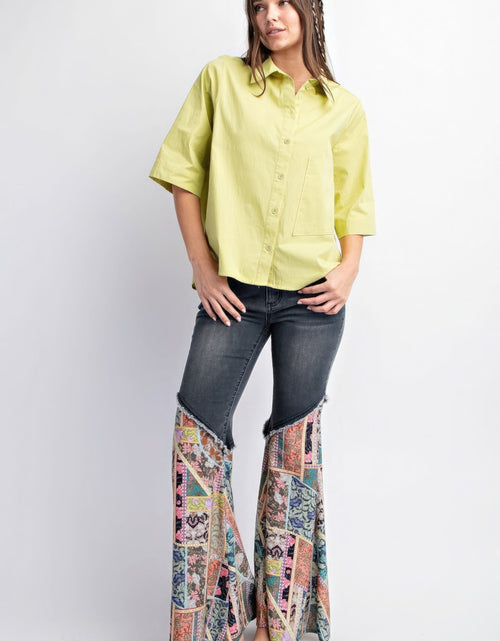 Load image into Gallery viewer, Half Slvs Stretch Poplin Button Down Shirt
