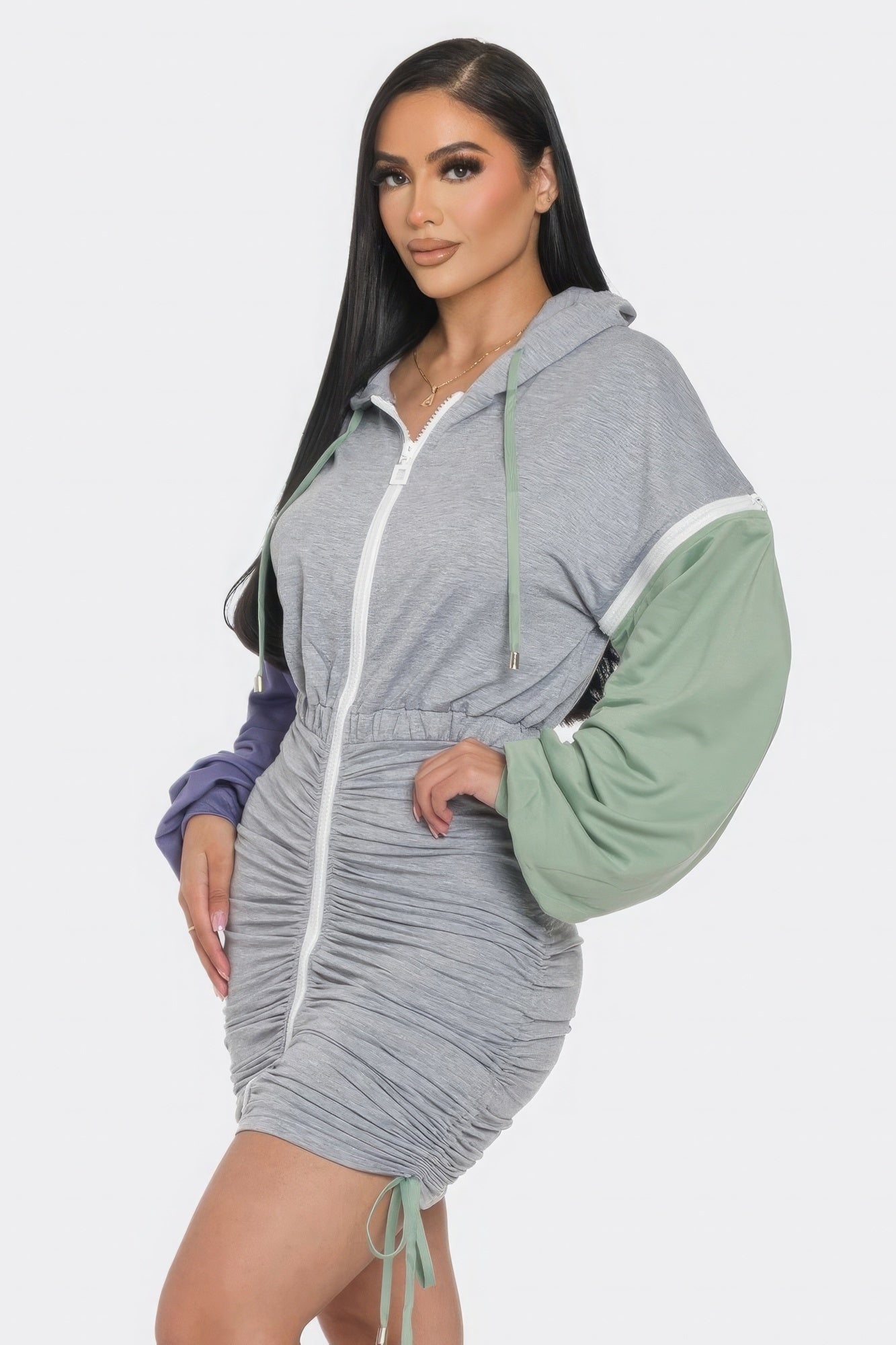 Detachable Zipper Mini Dress by Balec Group