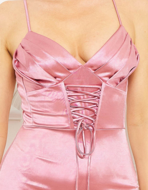 Load image into Gallery viewer, Satin Caged Waist Maxi Dress by Balec Group
