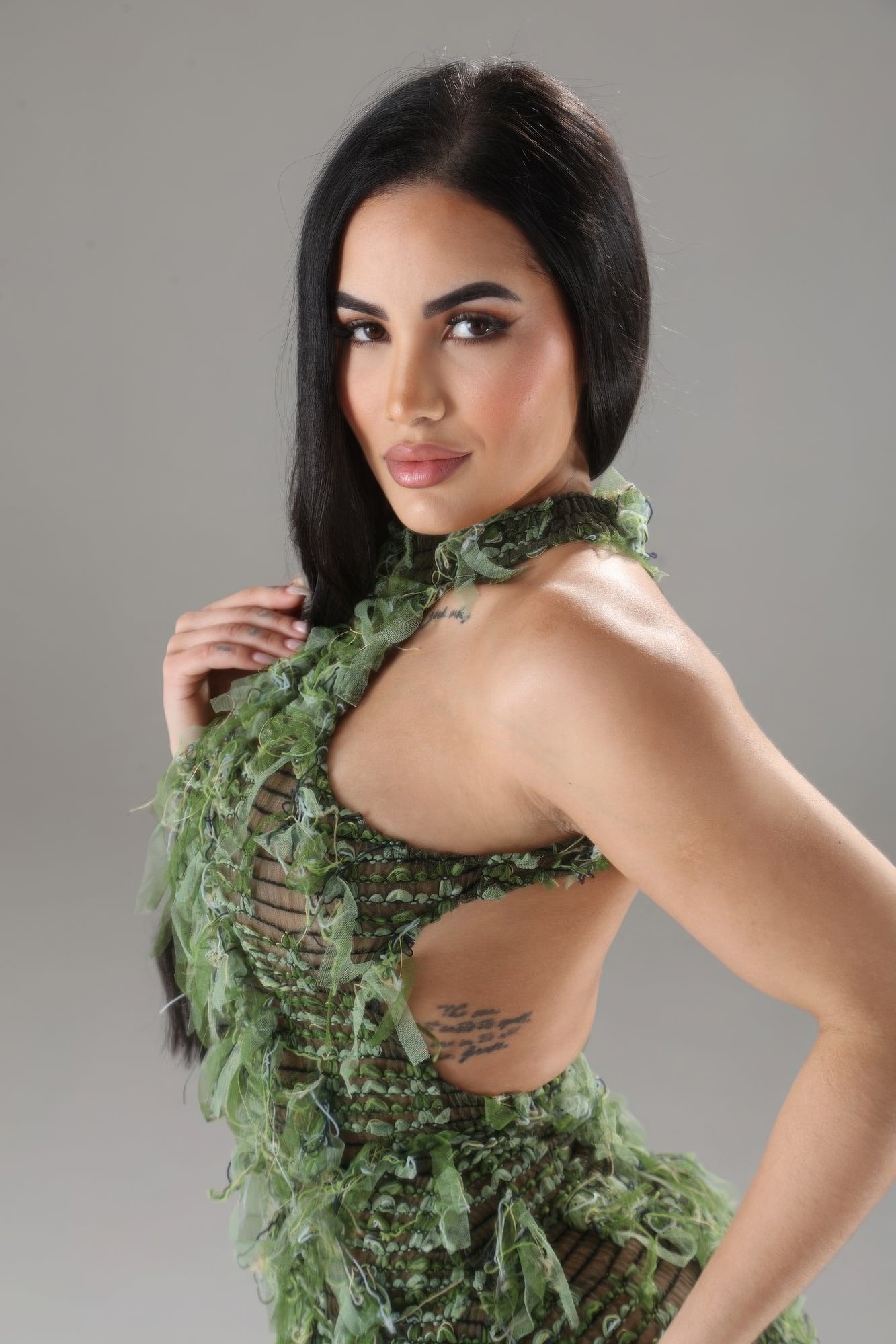 Halter Ruffled Dress by Balec Group
