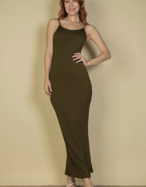 Load image into Gallery viewer, Ribbed Mermaid Hem Camisole Maxi Dress by Balec Group
