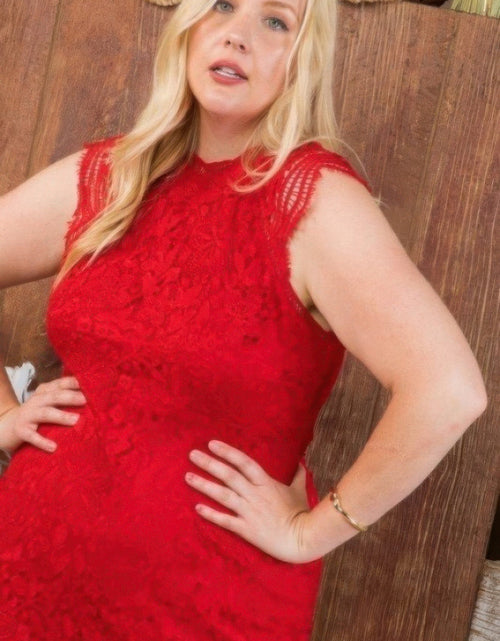 Load image into Gallery viewer, Lace Crochet Mini Raglan Dress With Zipper Back by Balec Group
