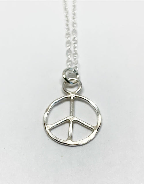 Load image into Gallery viewer, Peace Sign Necklace - Small by Jennifer Cervelli Jewelry
