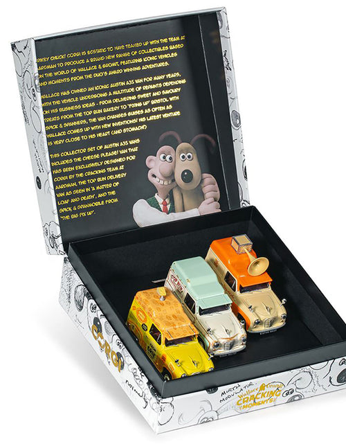 Load image into Gallery viewer, "Wallace &amp; Gromit" Austin A35 Van Collection Set of 3 Pieces Diecast Model Cars by Corgi
