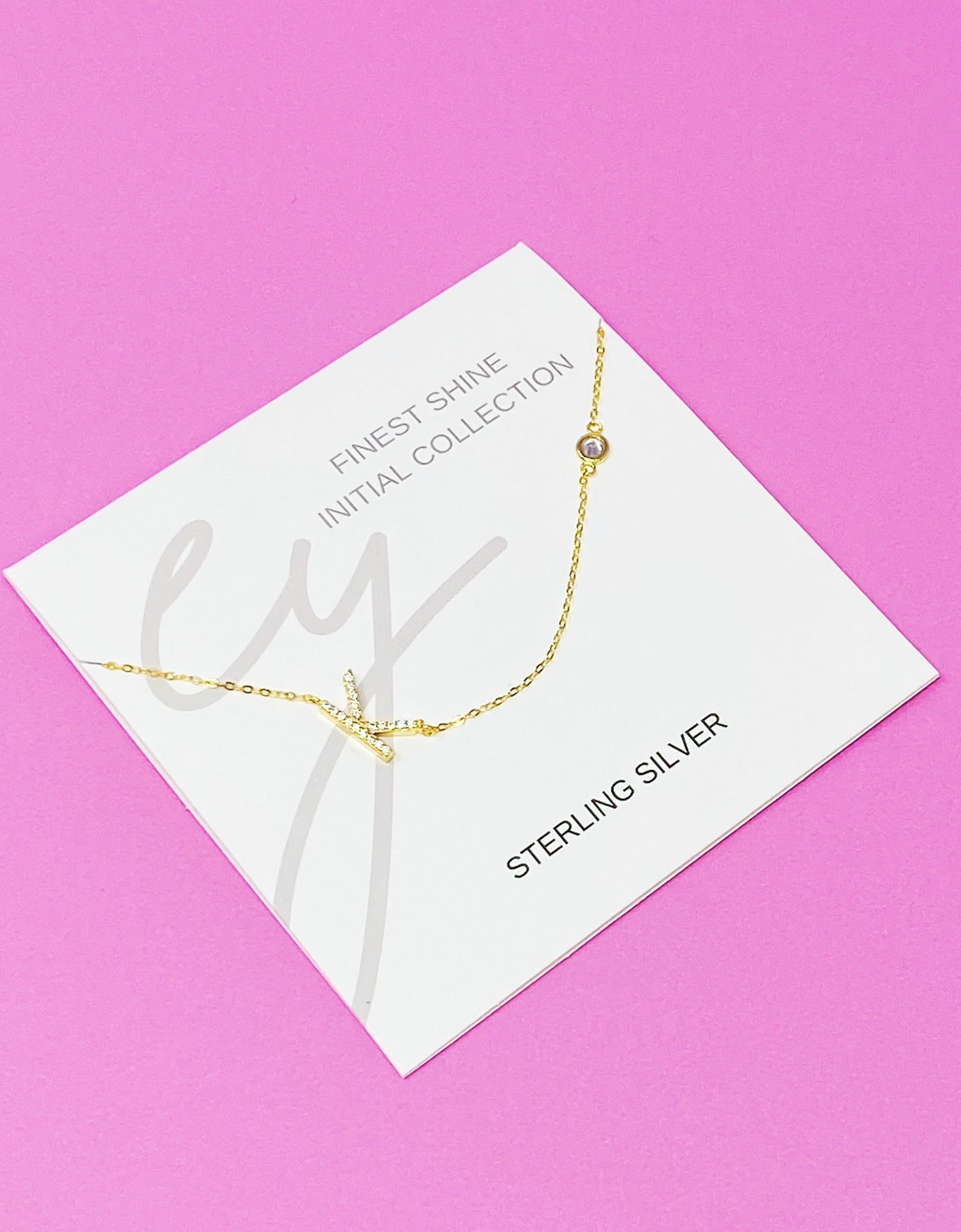 Finest Shine Initial Sterling Silver Necklace by Ellisonyoung.com