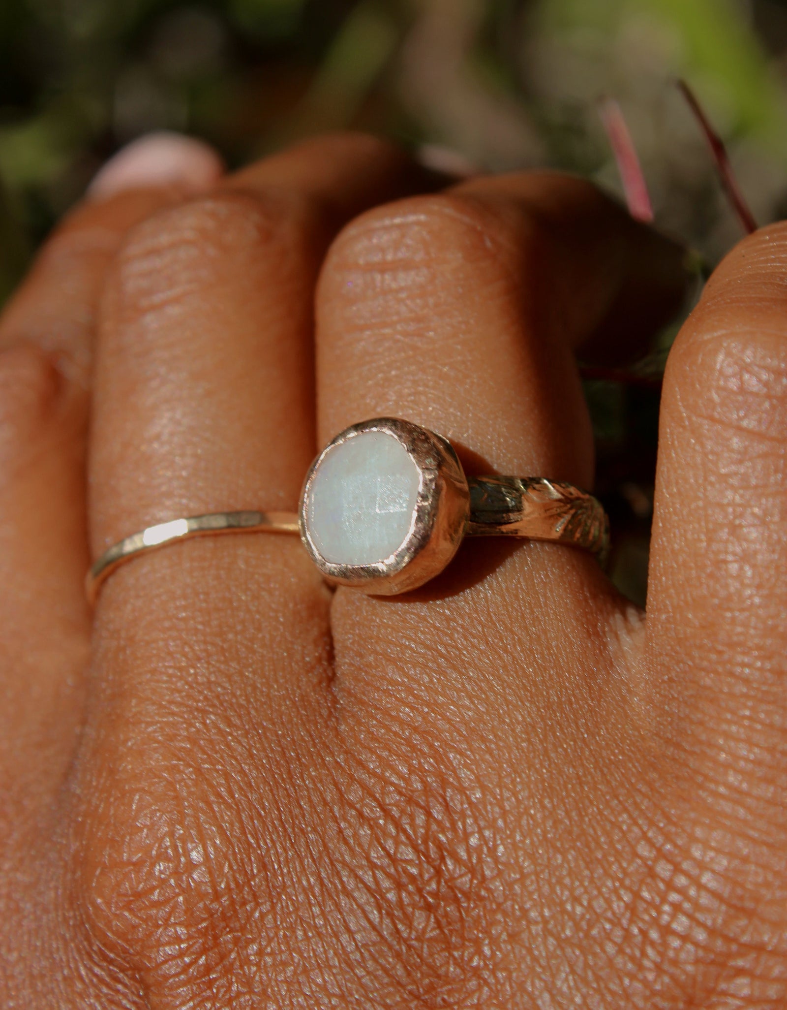 Rainbow Moonstone Floral Band by Toasted Jewelry
