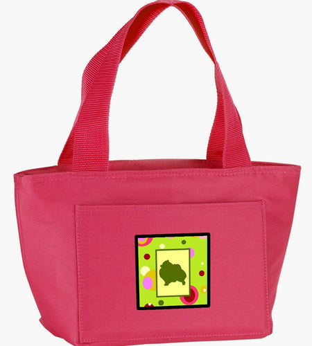 Lime Green Dots Pomeranian Lunch Bag CK1145PK-8808 by Caroline's Treasures
