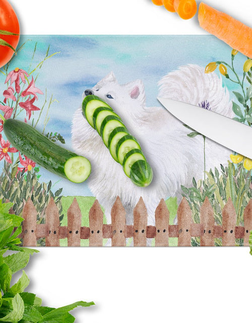 Load image into Gallery viewer, Samoyed Spring Glass Cutting Board Large CK1253LCB by Caroline's Treasures
