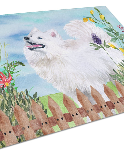 Load image into Gallery viewer, Samoyed Spring Glass Cutting Board Large CK1253LCB by Caroline's Treasures
