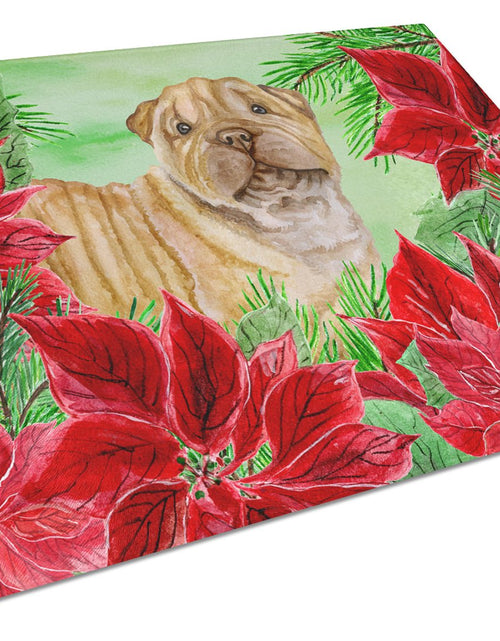 Load image into Gallery viewer, Shar Pei Puppy Poinsettas Glass Cutting Board Large CK1366LCB by Caroline's Treasures
