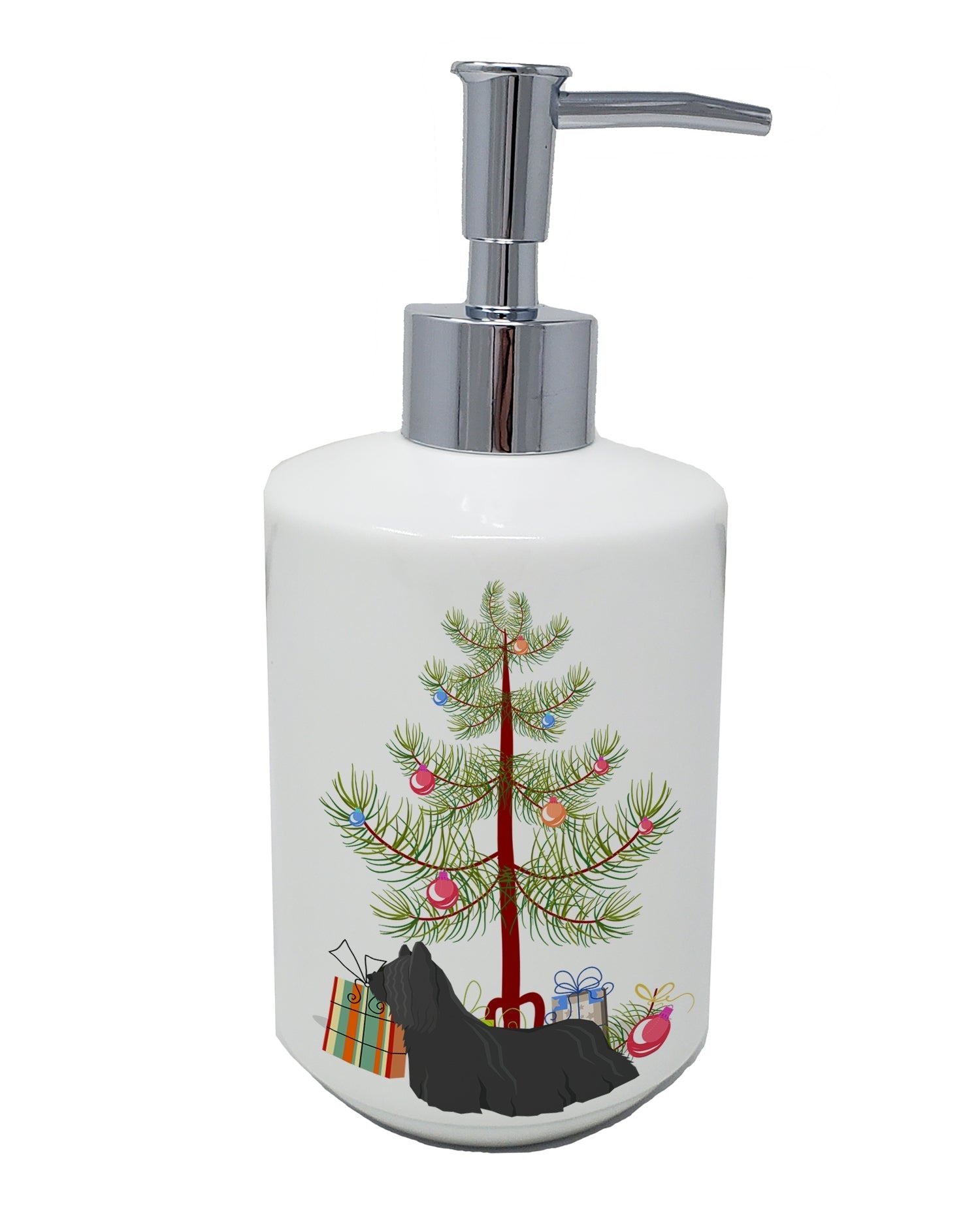Skye Terrier Christmas Tree Ceramic Soap Dispenser by Caroline's Treasures