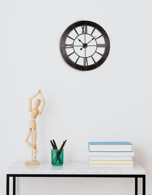 Load image into Gallery viewer, Wall clock - Rustic finished frame wall clock by Peterson Housewares &amp; Artwares
