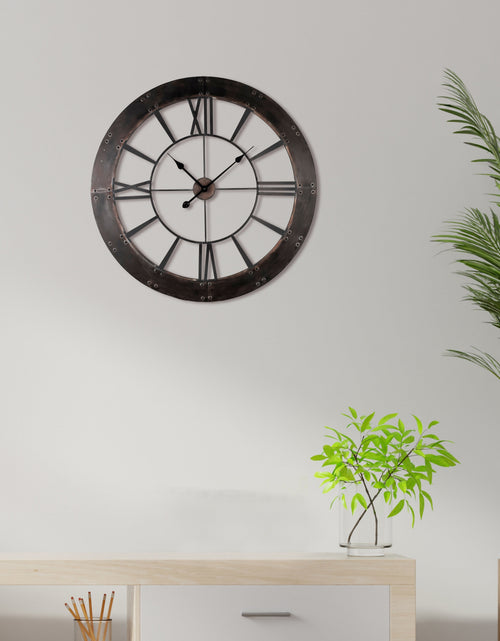 Load image into Gallery viewer, Wall clock - Rustic finished frame wall clock by Peterson Housewares &amp; Artwares
