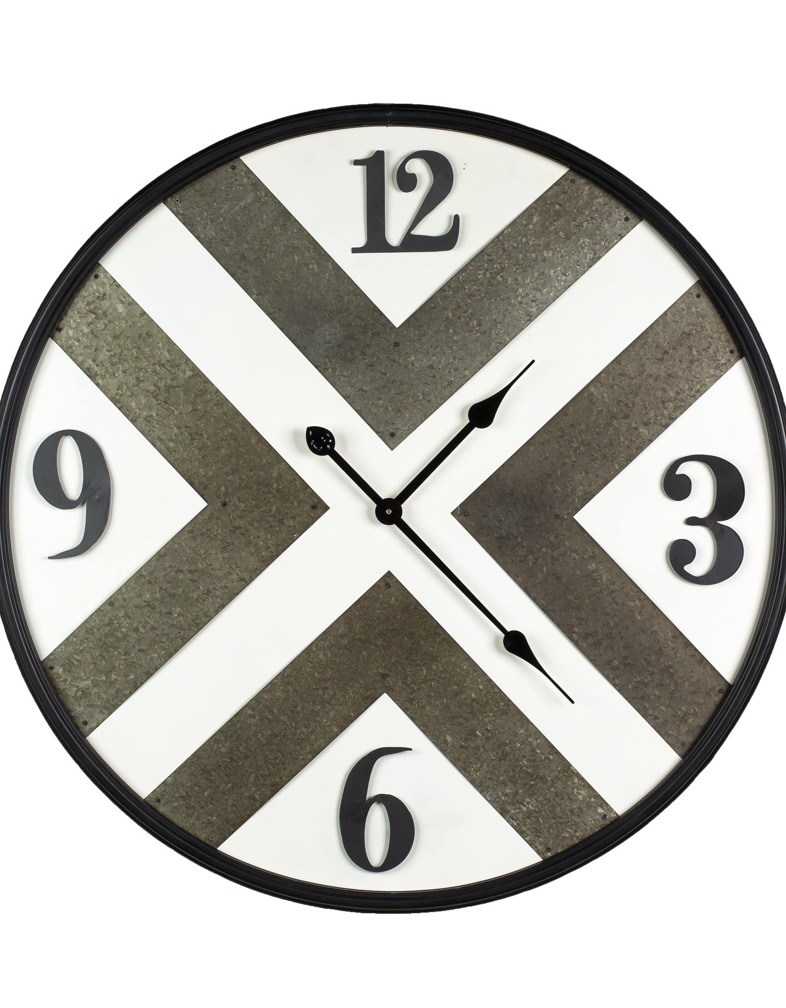 Modern Industrial Metal Wall Clock by Peterson Housewares & Artwares