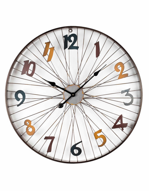 Load image into Gallery viewer, Wall clock - Modern Metal Wall Clock, Coloured Roman Number by Peterson Housewares &amp; Artwares
