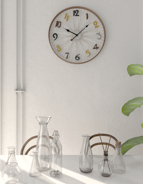 Load image into Gallery viewer, Wall clock - Modern Metal Wall Clock, Coloured Roman Number by Peterson Housewares &amp; Artwares

