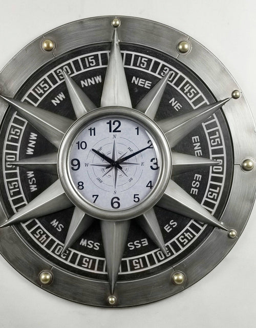 Load image into Gallery viewer, Wall clock - Compass Metal Wall Clock by Peterson Housewares &amp; Artwares
