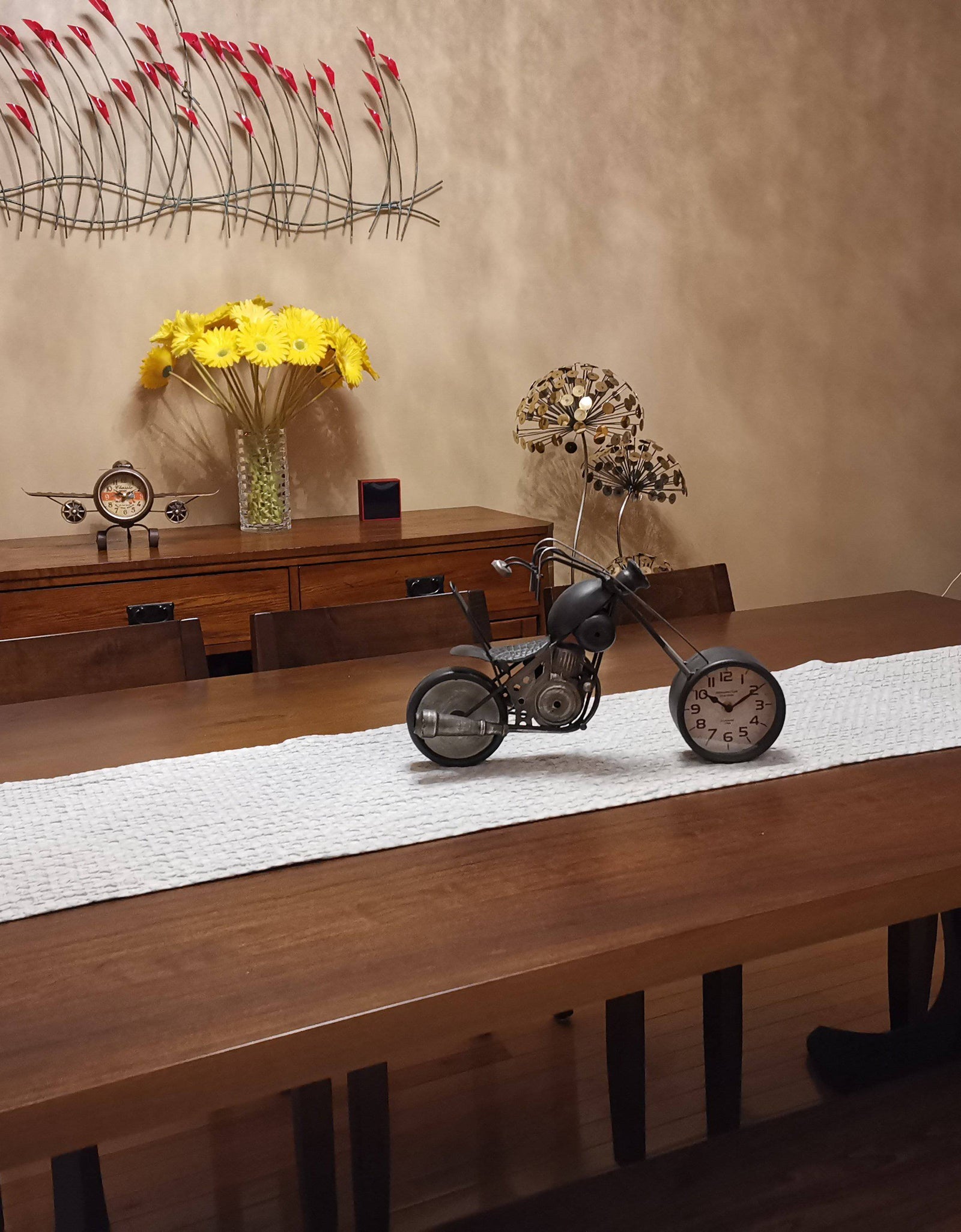 Table clock - Motorcycle Table Clock by Peterson Housewares & Artwares