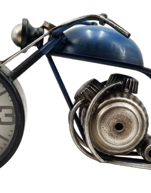 Load image into Gallery viewer, Table clock - Motorcycle Blue Table Clock by Peterson Housewares &amp; Artwares
