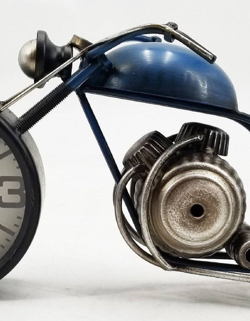 Load image into Gallery viewer, Table clock - Motorcycle Blue Table Clock by Peterson Housewares &amp; Artwares

