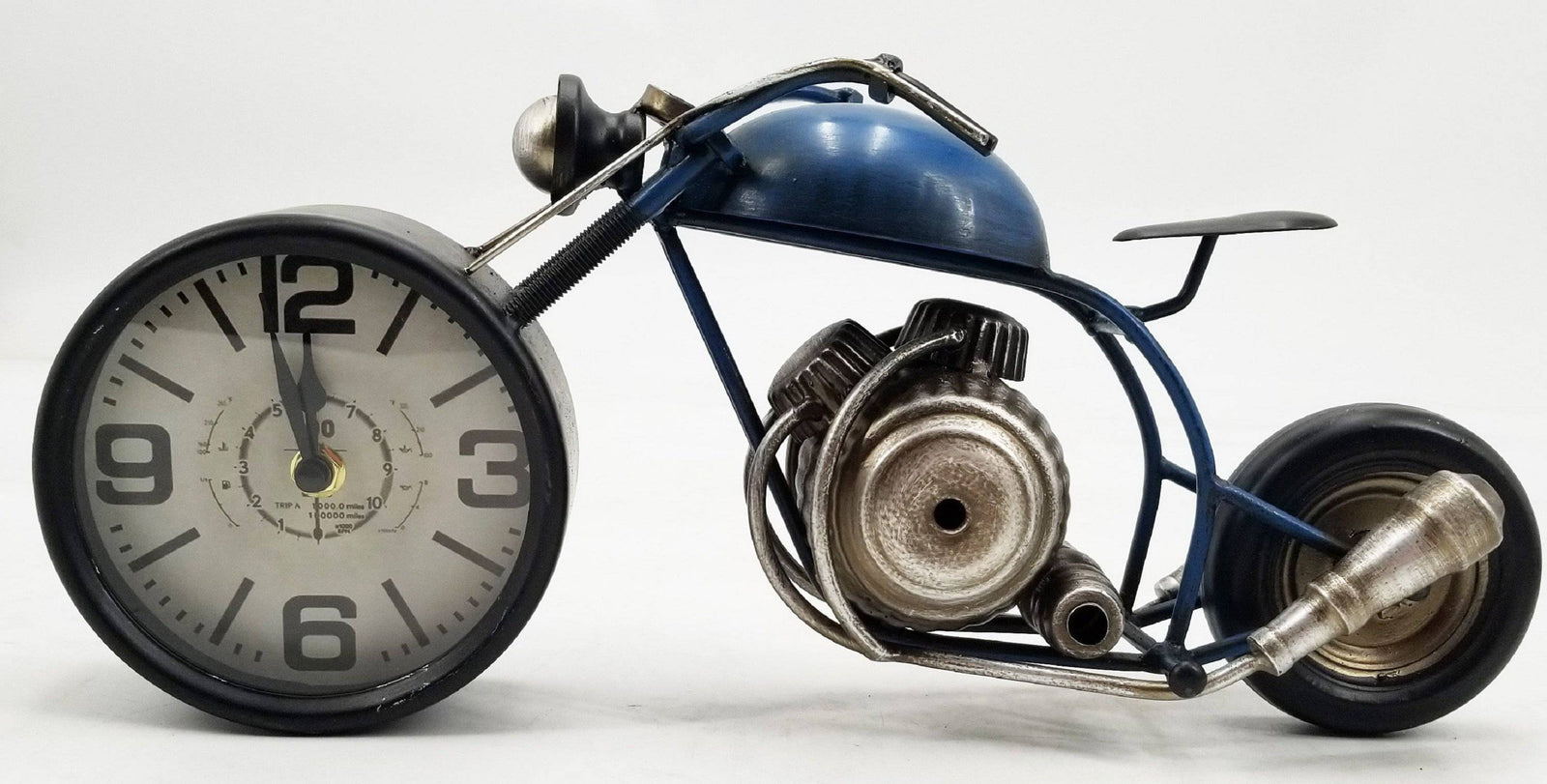 Table clock - Motorcycle Blue Table Clock by Peterson Housewares & Artwares