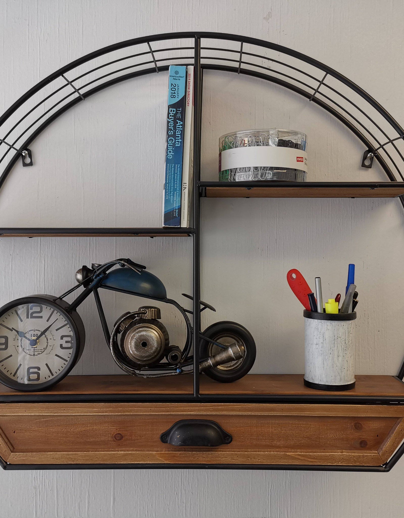 Table clock - Motorcycle Blue Table Clock by Peterson Housewares & Artwares