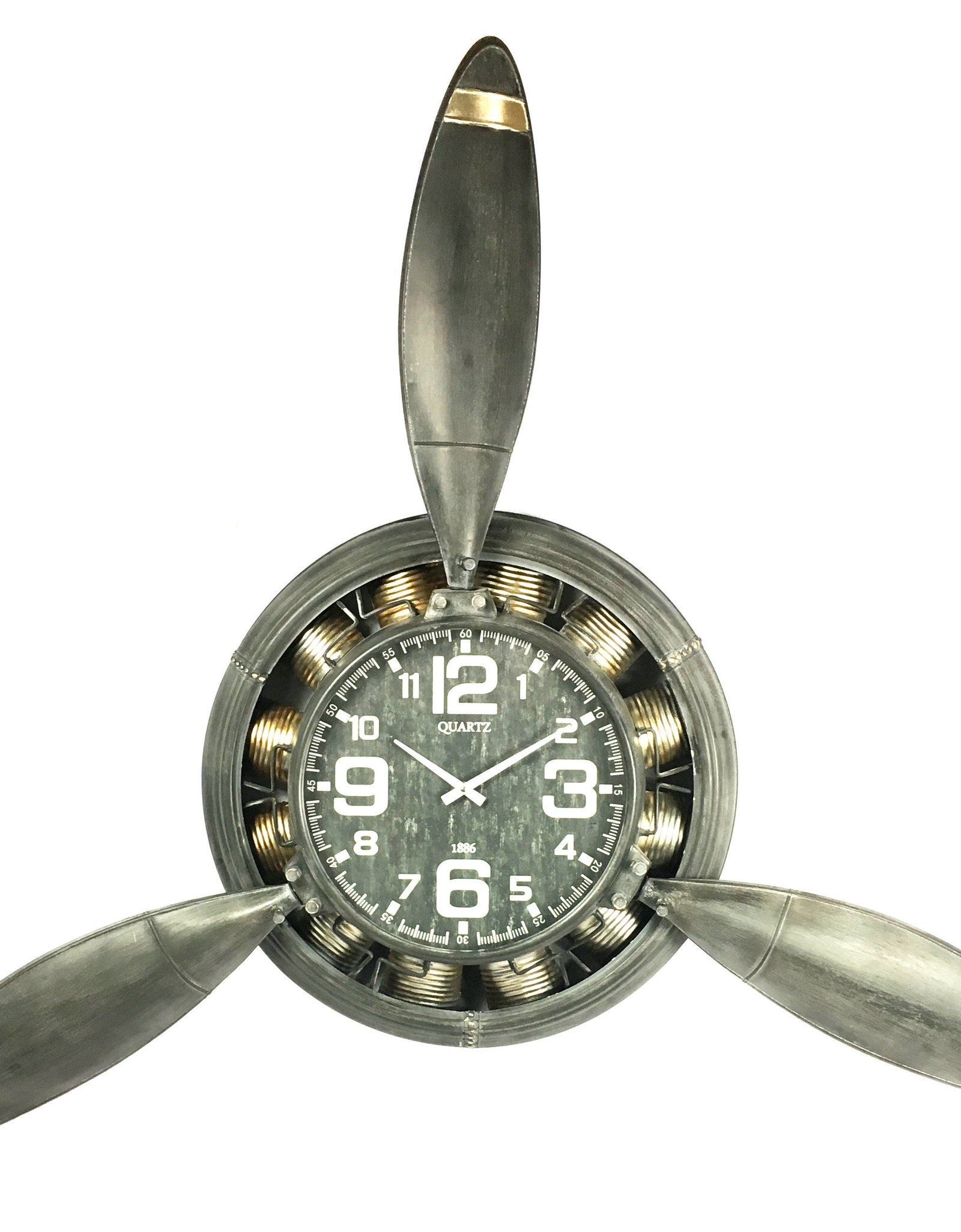 Metal Airplane Propeller Wall Décor clock by Peterson Housewares & Artwares