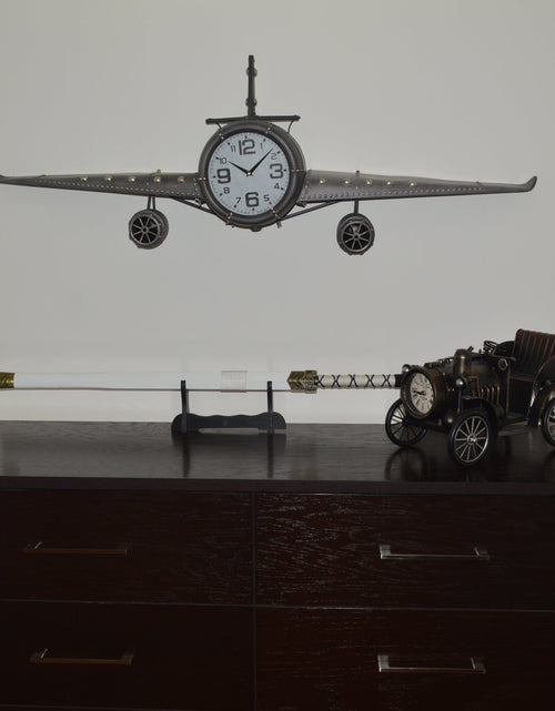 Load image into Gallery viewer, Wall clock - Metal Medium  Vintage Fighter Jet Wall Clock by Peterson Housewares &amp; Artwares
