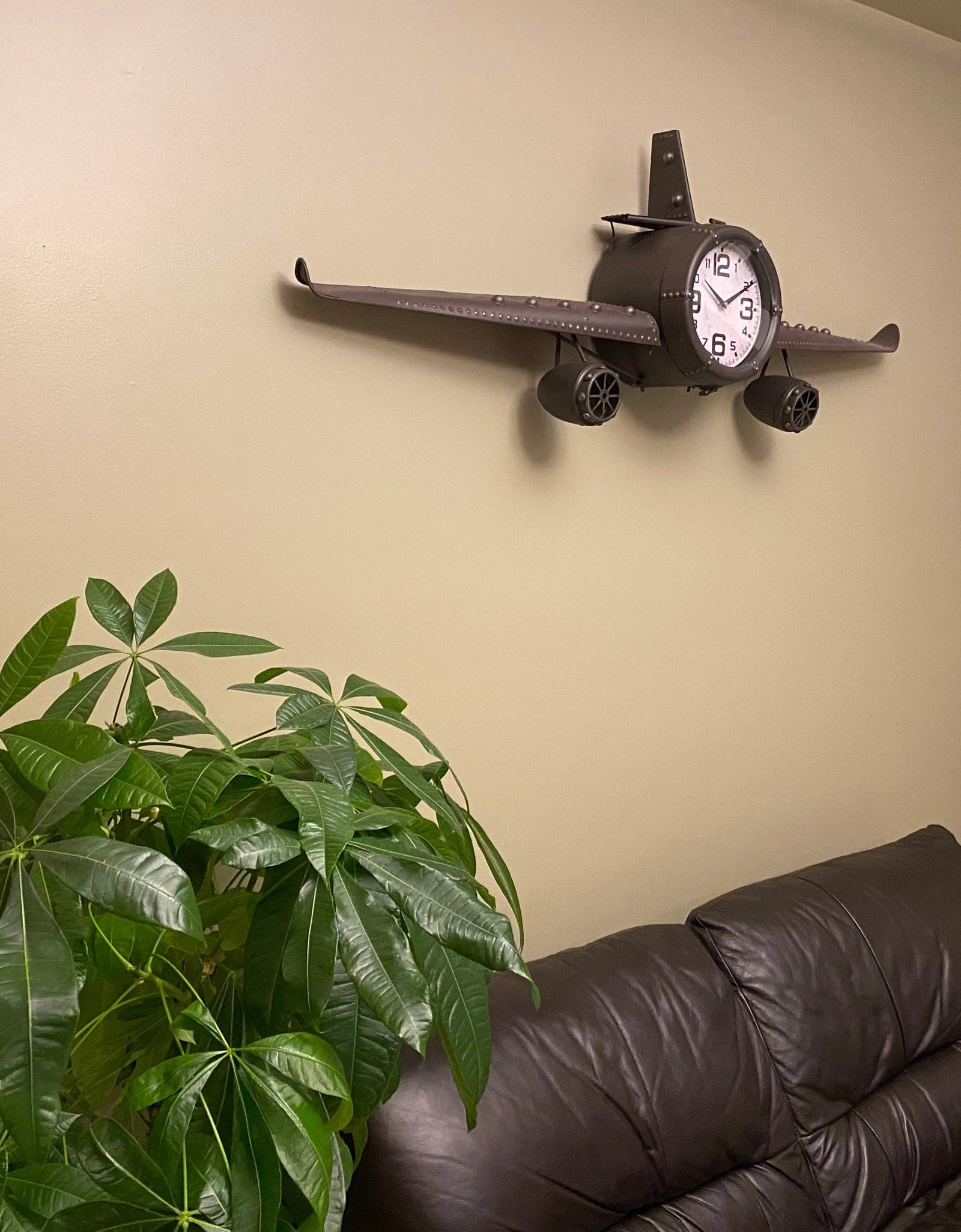 Wall clock - Metal Medium  Vintage Fighter Jet Wall Clock by Peterson Housewares & Artwares