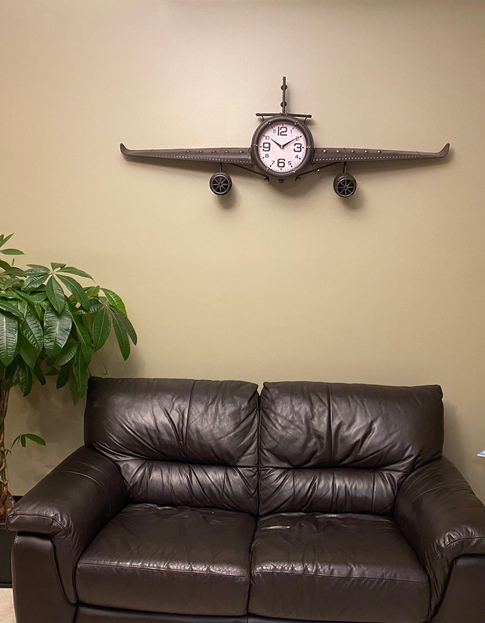 Wall clock - Metal Medium  Vintage Fighter Jet Wall Clock by Peterson Housewares & Artwares